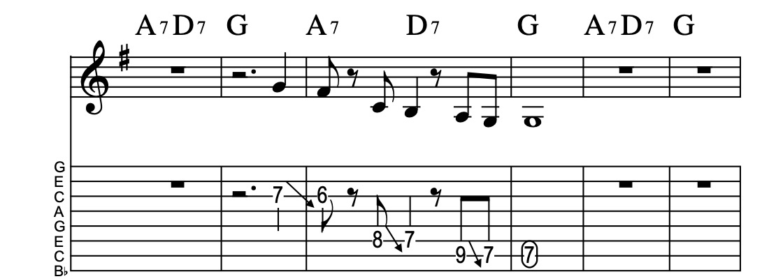 II7-V7-I, Vamp 64, Key of G