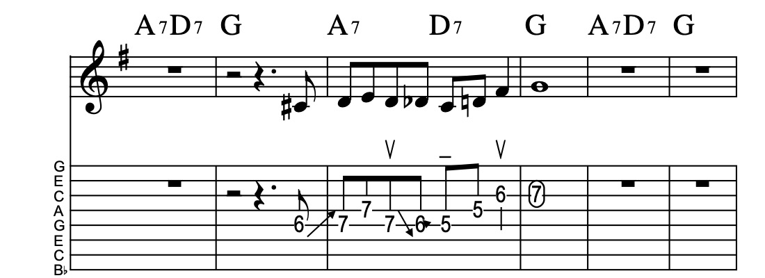 II7-V7-I, Vamp 61, Key of G