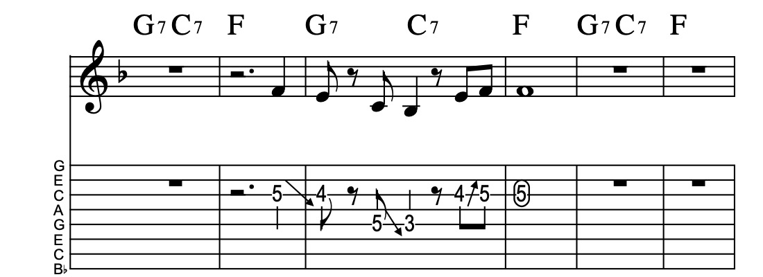 II7-V7-I, Vamp 66, Key of F