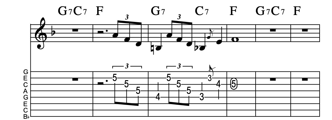 II7-V7-I, Vamp 18, Key of F