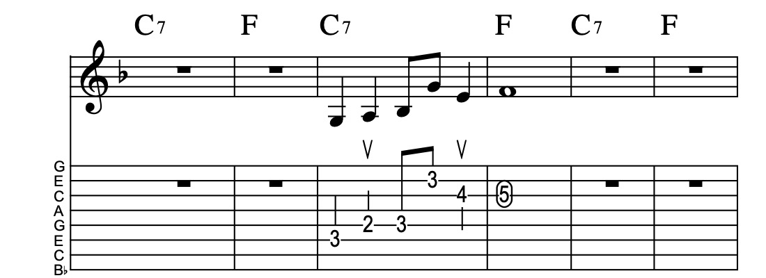 V7-I, Vamp 69, Key of F
