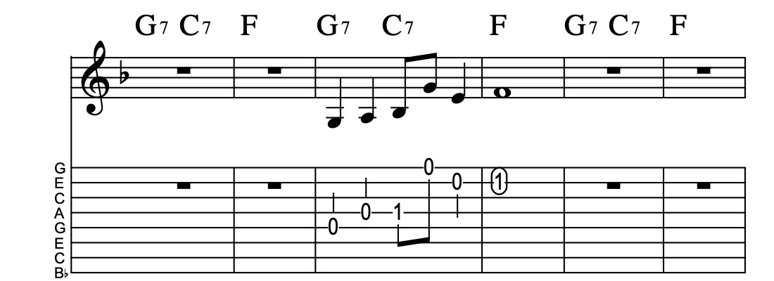 II7-V7-I, Vamp 69-2, Key of F