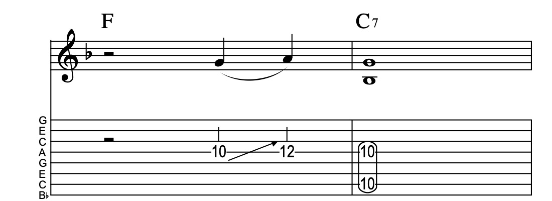 I-V7, Lick 83, Key of F