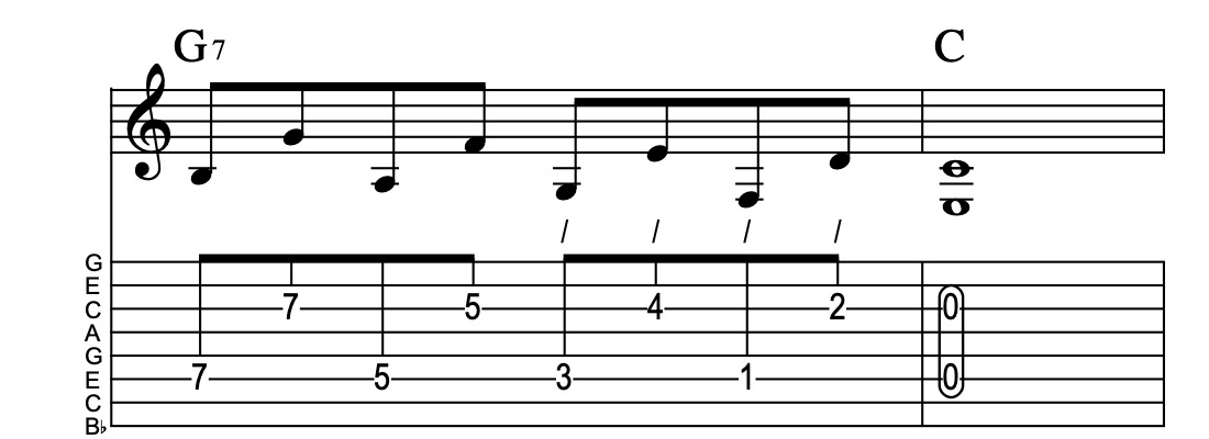 V7-I_lick, Lick 109, Key of C