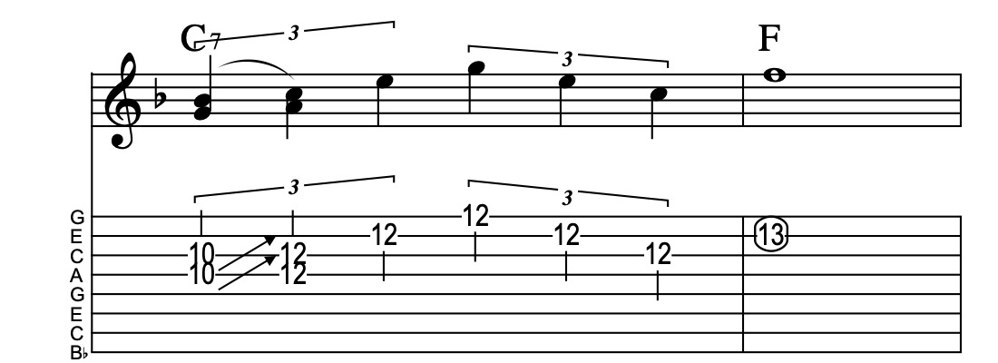 V7-I_lick, Lick 120, Key of F
