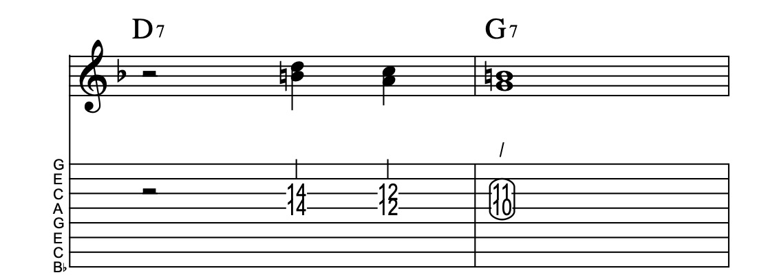 VI7-II7, Lick 1505, Key of F