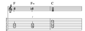 Steel guitar tab IV-IVm-I_2-measure Lick 115 Key of C